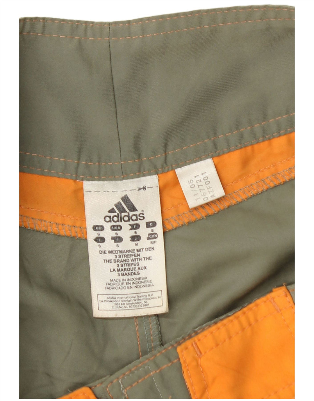 Męskie spodenki kąpielowe ADIDAS, małe, khaki, z poliestru w kwiaty