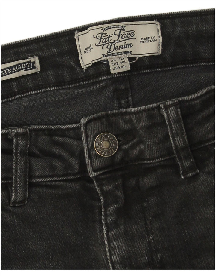 Damskie proste dżinsy Fat Face UK 12 Medium W30 L31 Czarna bawełna