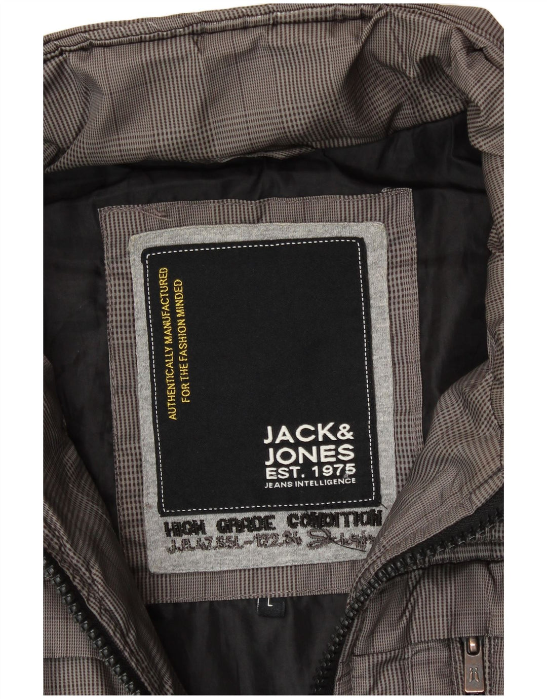 Męska kamizelka JACK & JONES UK 40 w dużą szarą kratę
