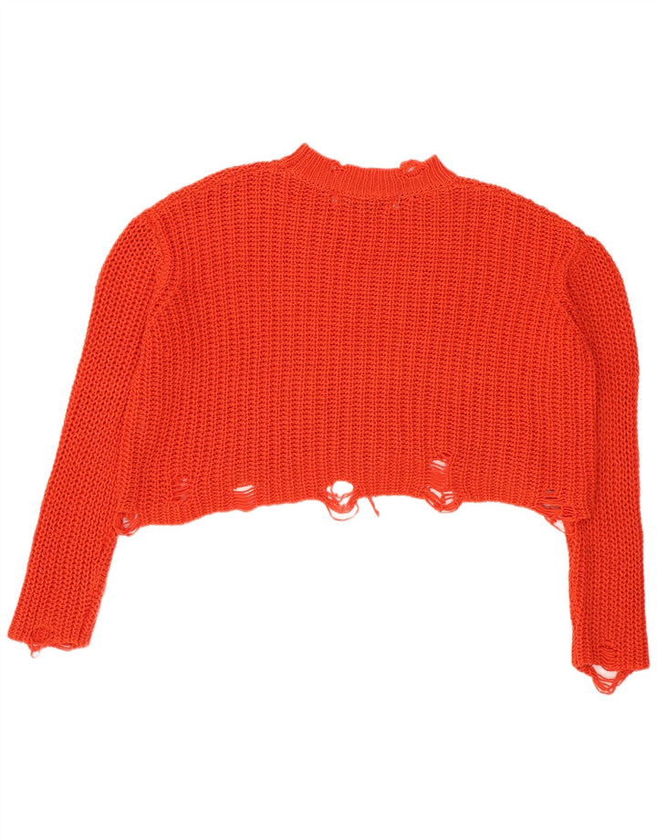 Sweter damski Zara Crop Oversize z golfem UK 10 Small Orange