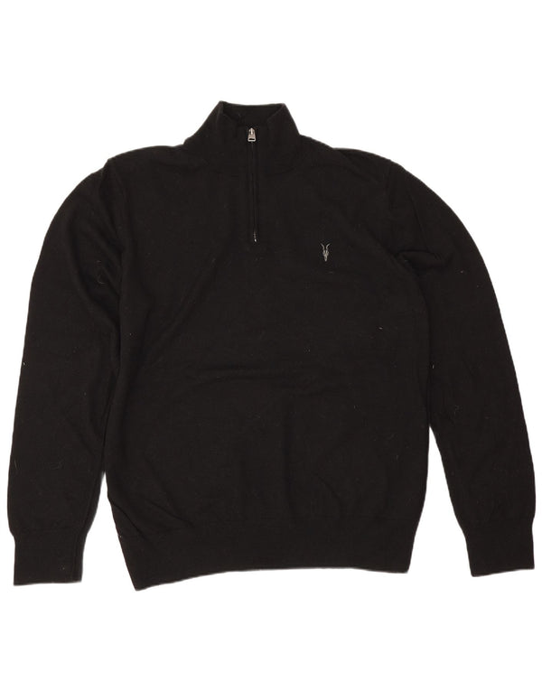 Męski sweter z zamkiem błyskawicznym All Saints 2XL, czarna wełna