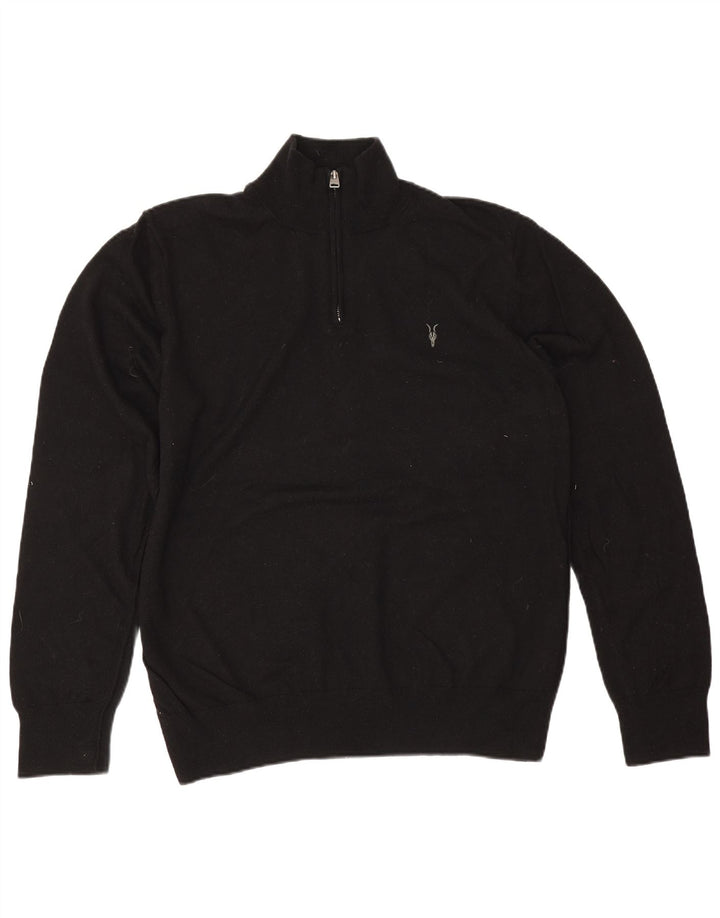Męski sweter z zamkiem błyskawicznym All Saints 2XL, czarna wełna