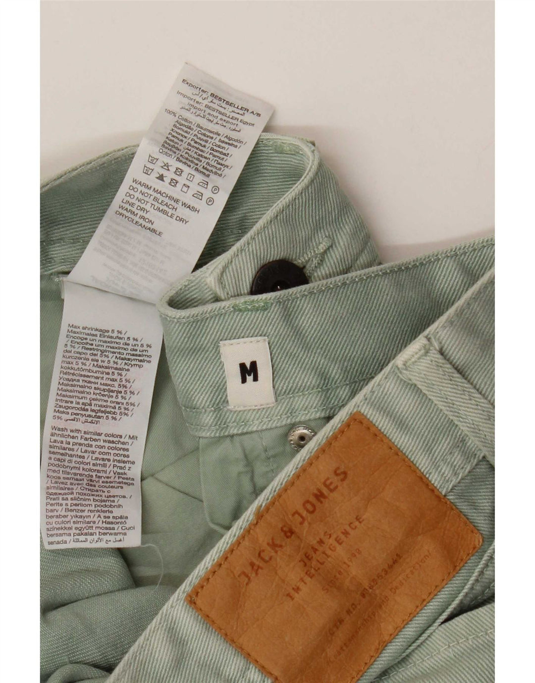 Męskie spodenki jeansowe Jack & Jones o regularnym kroju, średnie W32, zielone, bawełniane