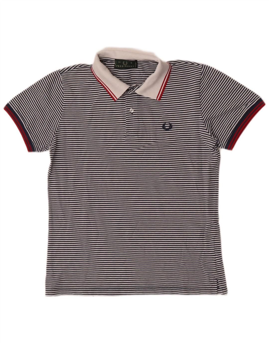 Męska koszulka polo Fred Perry, mała, granatowa, bawełniana w prążki