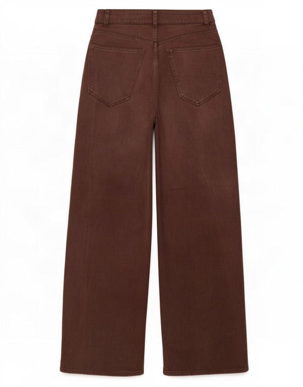 Damskie jeansy z szeroką nogawką Zara z wysokim stanem EU 34 2XS W24 L31 brązowe