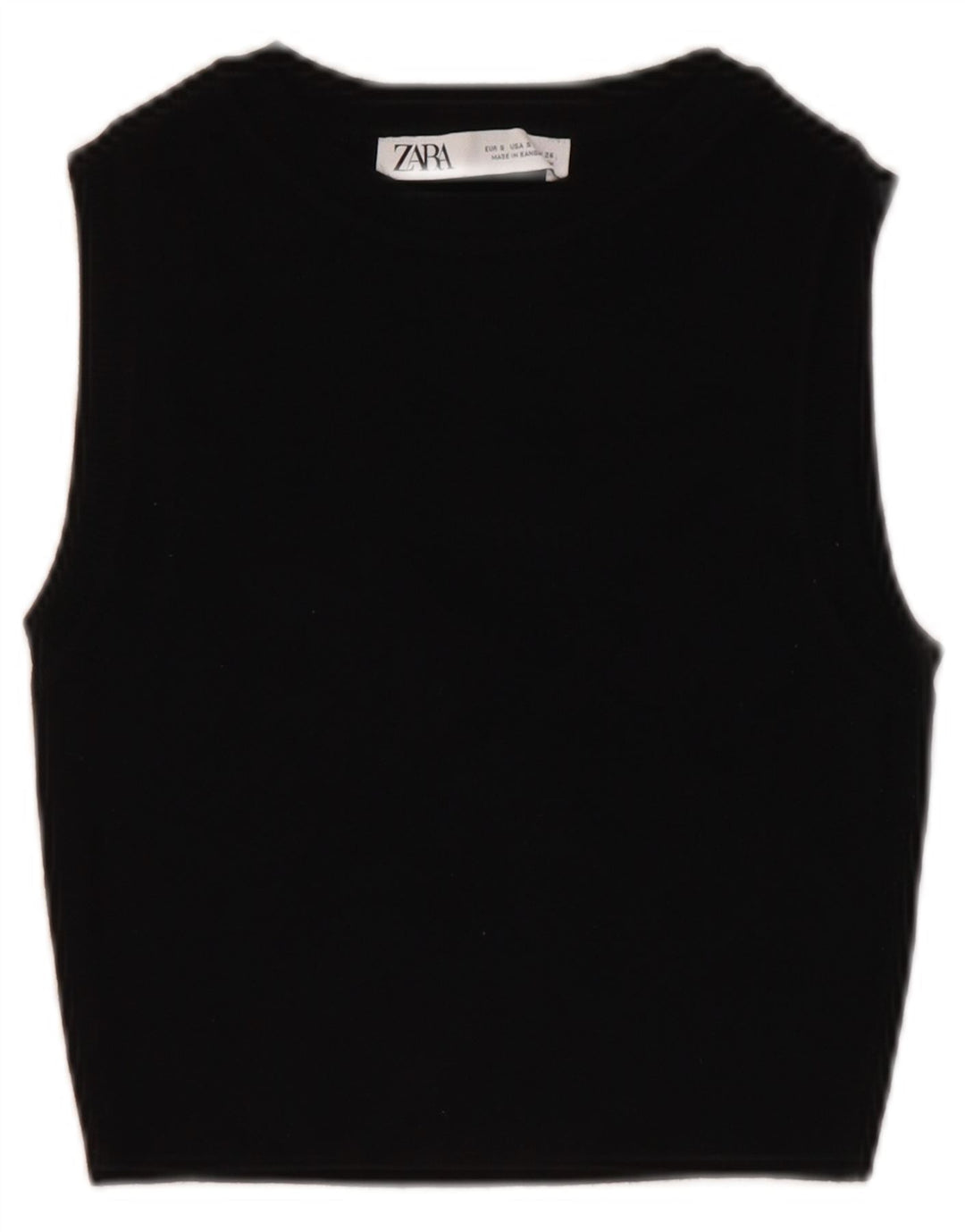 Damski podkoszulek ZARA Crop Vest UK 8 Small, czarna wiskoza