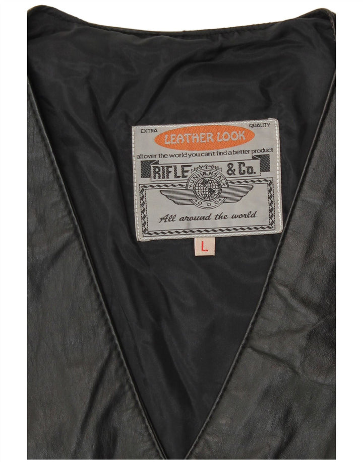 Damska kamizelka skórzana Rifle UK 16, duża czarna Biker