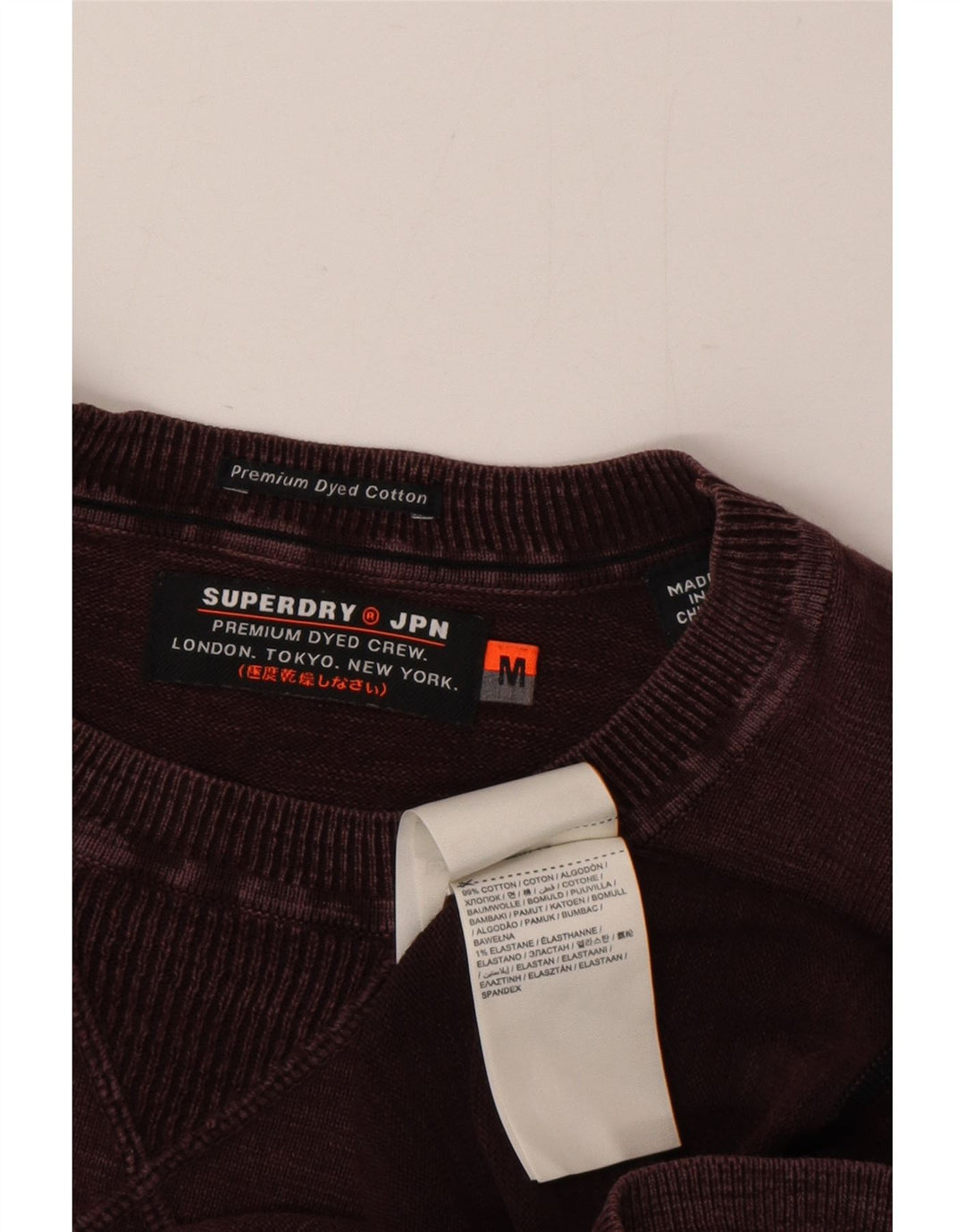 Męski sweter Superdry, bawełniany, średni bordowy kolor