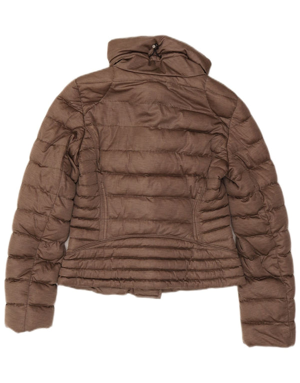 Damska ocieplana kurtka Moncler, rozmiar 2, mała, brązowa, z poliestru