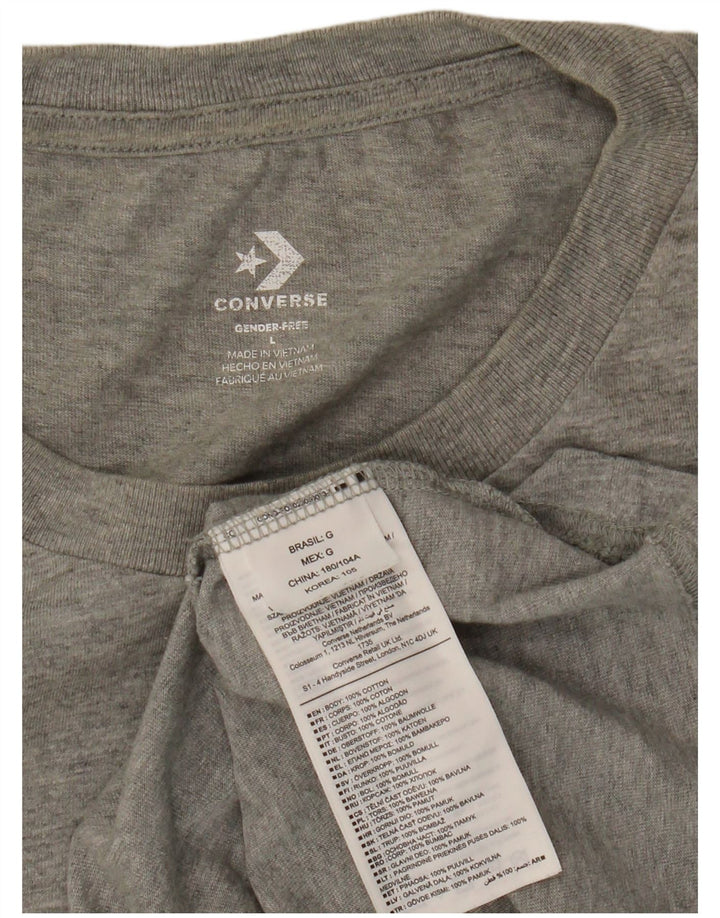 Converse Męski T-shirt z grafiką, duży, szary, z bawełny w plamki