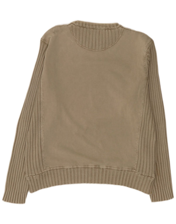 Męski sweter z okrągłym dekoltem Camp David 2XL, beżowa bawełna