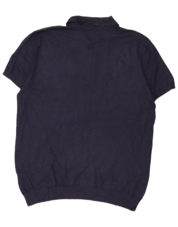 Męska koszulka polo Zara, duża, granatowa, wiskozowa