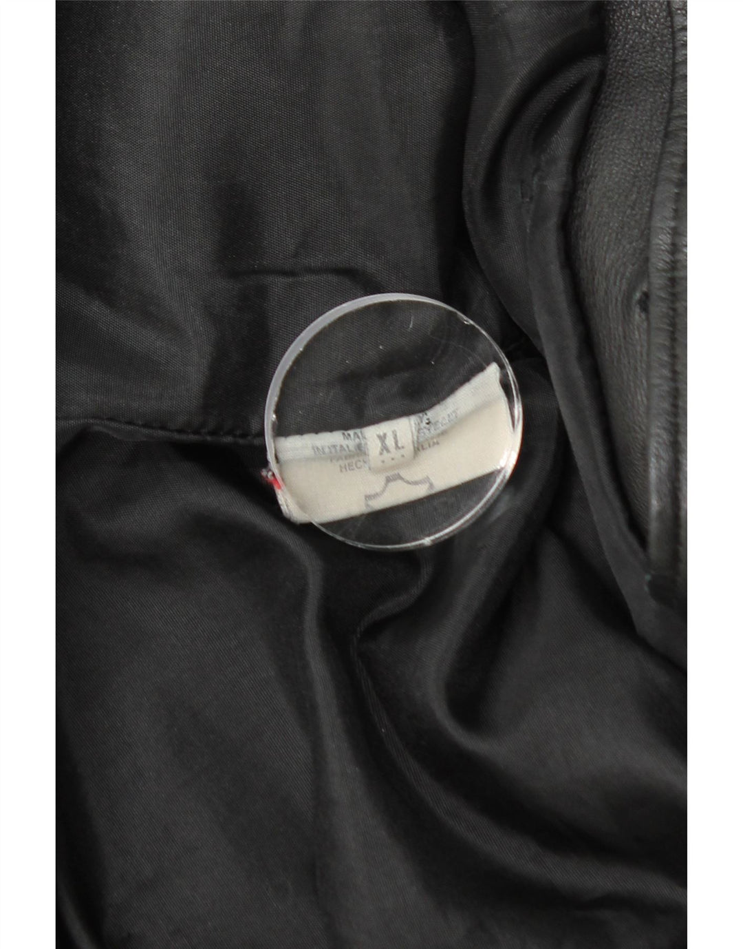 VINTAGE damski płaszcz skórzany UK 18 XL czarna skóra