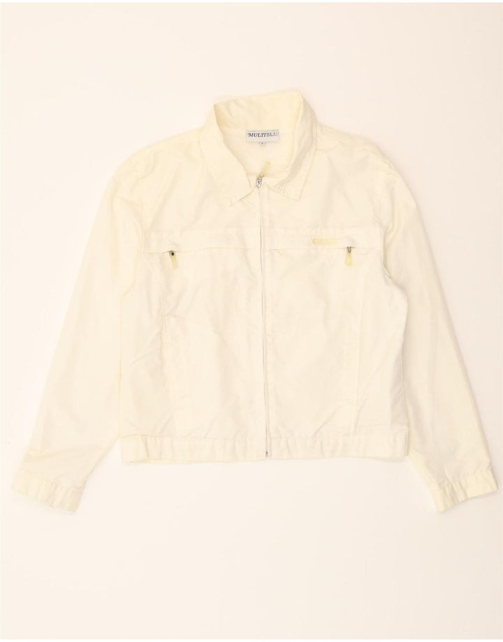 MULTIBLU Womens Bomber Jacket UK 16 Large White Polyamide Vintage Multiblu and Second-Hand Multiblu from Messina Hembry 