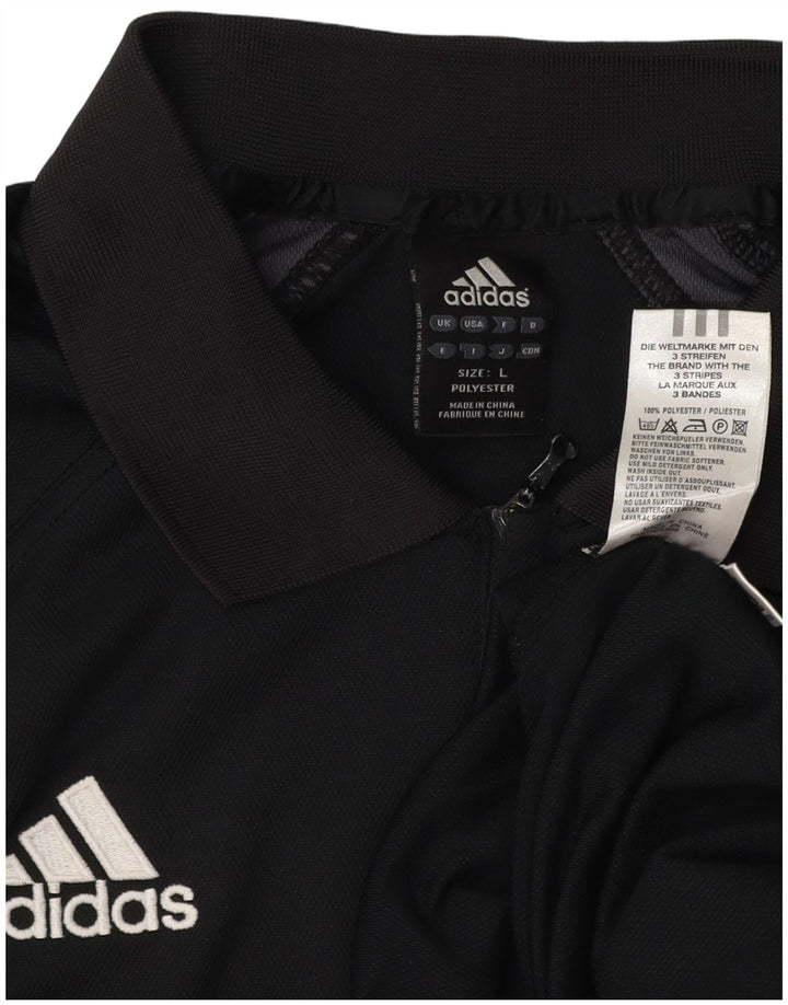 Męska koszulka polo ADIDAS Climalite, duża, czarna, z poliestru