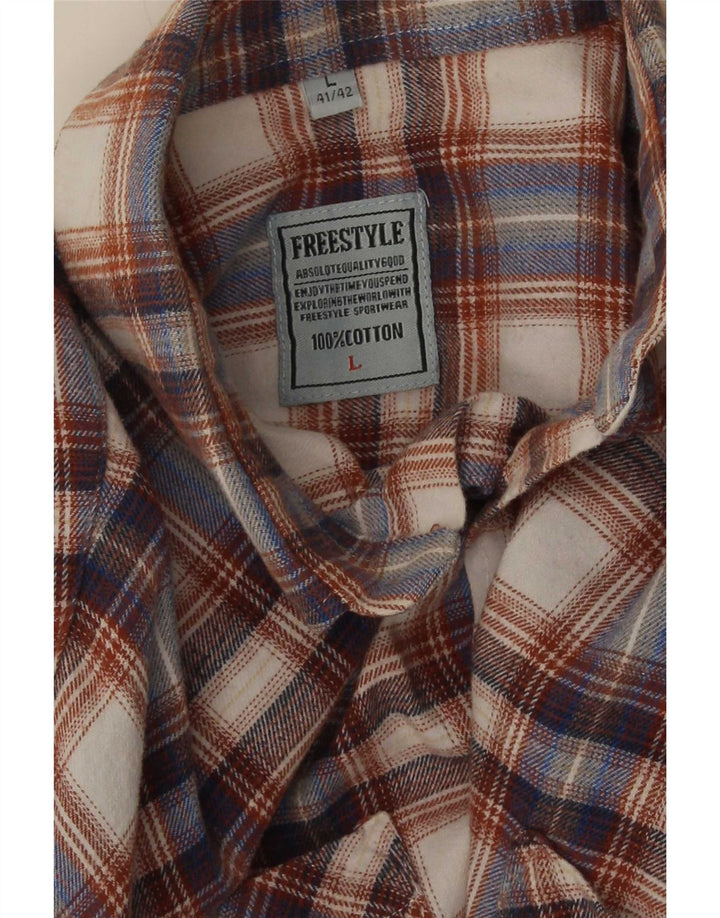 Męska koszula flanelowa Free Style, rozmiar 41/42, duża, wielobarwna, bawełniana krata