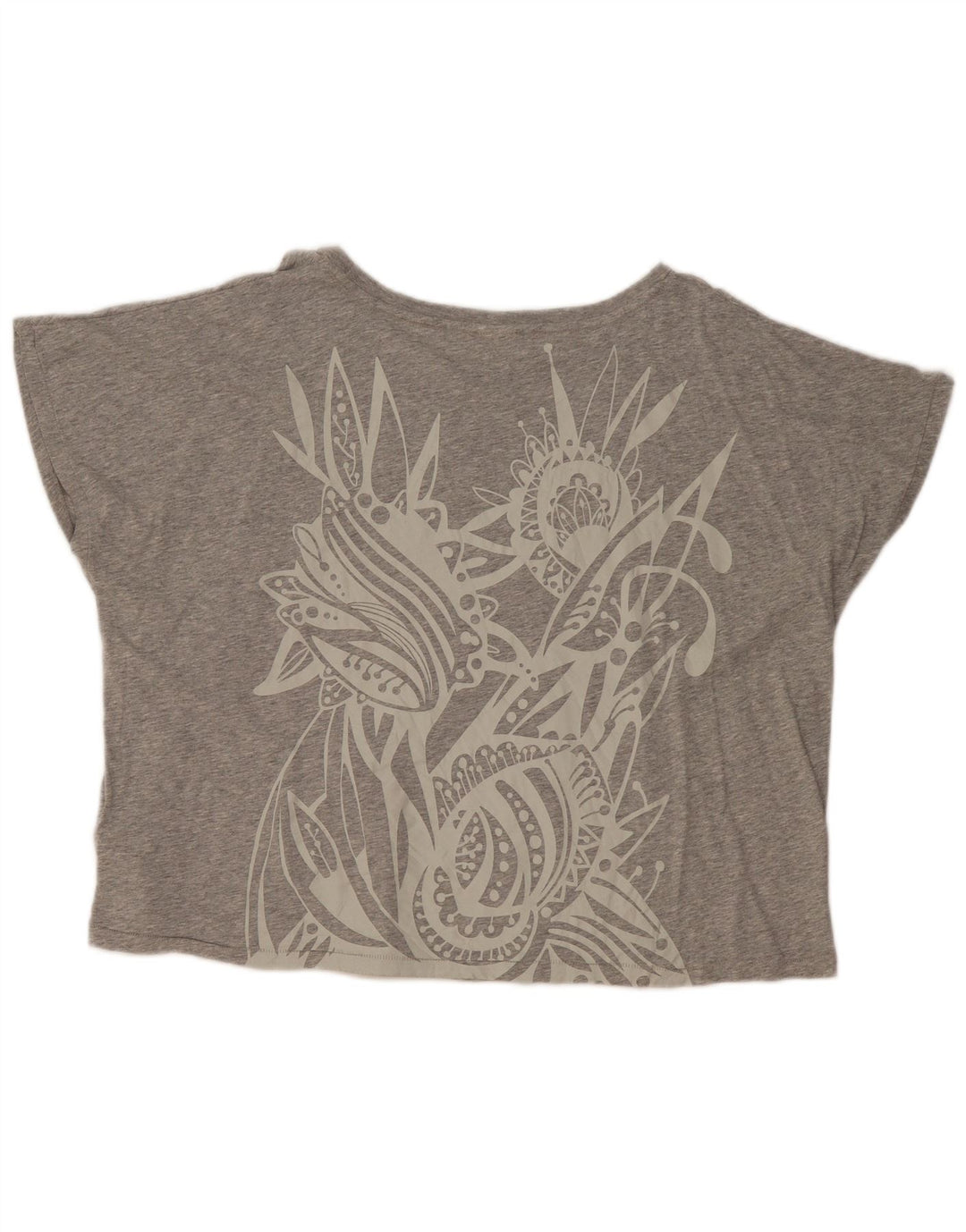 Damska koszulka oversize Diesel z grafiką Top UK 14, średnia szara bawełna