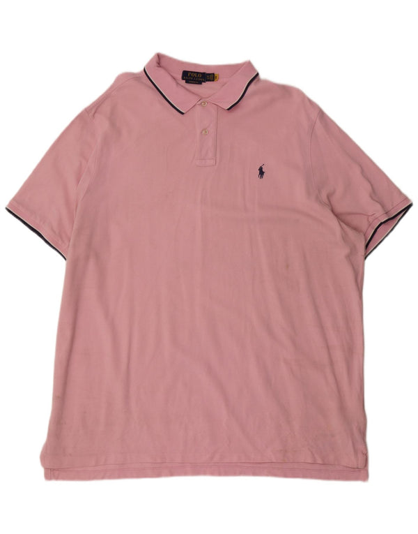 Koszula męska Polo Ralph Lauren o klasycznym kroju 2XL, bawełniana w różowe paski