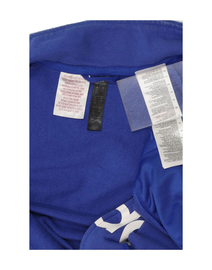 ADIDAS Boys Graphic Tracksuit Top Jacket 15-16 Years Blue Cotton Vintage Adidas and Second-Hand Adidas from Messina Hembry 