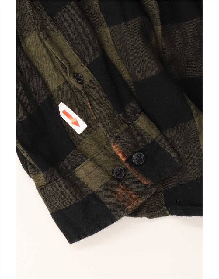 Męska koszula flanelowa Jack & Jones XL, zielona bawełniana kratka