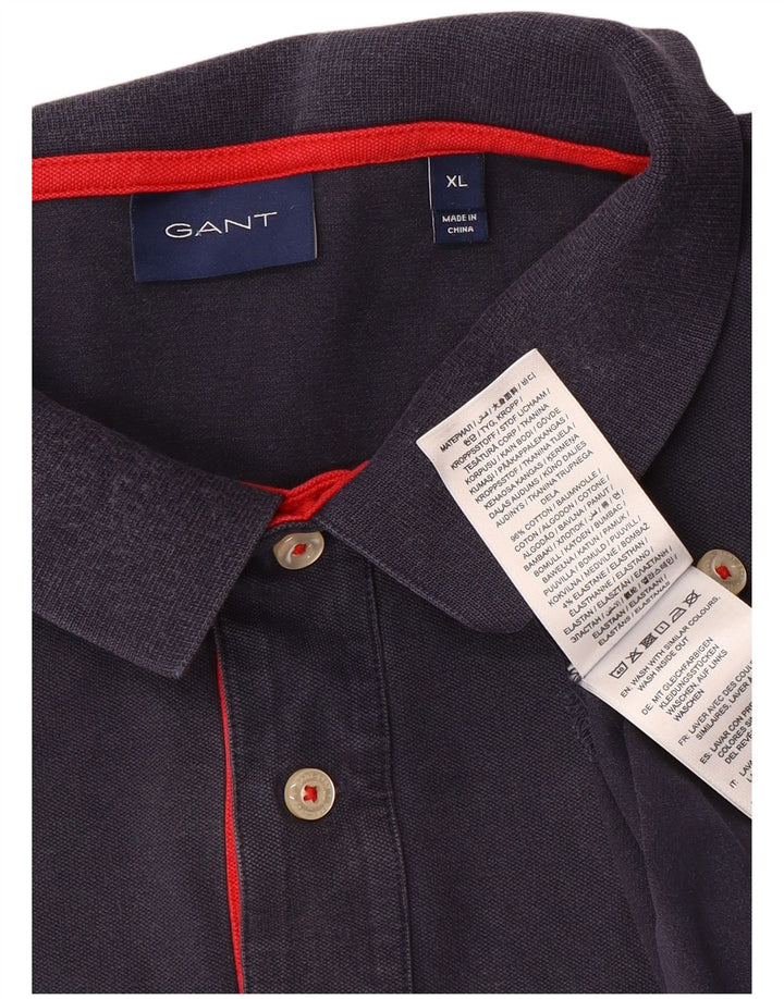 Męska koszulka polo Gant XL, granatowa, bawełniana