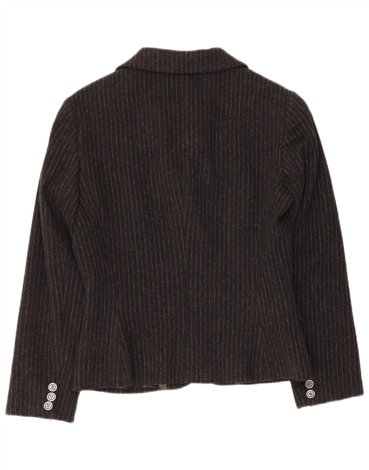 Damska marynarka Liu Jo zapinana na 2 guziki IT 44, średni czarny octan w prążki