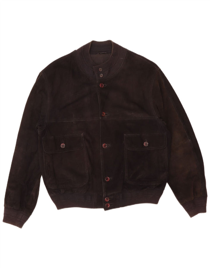 Vintage męska zamszowa kurtka bomber IT 50 duża czarna