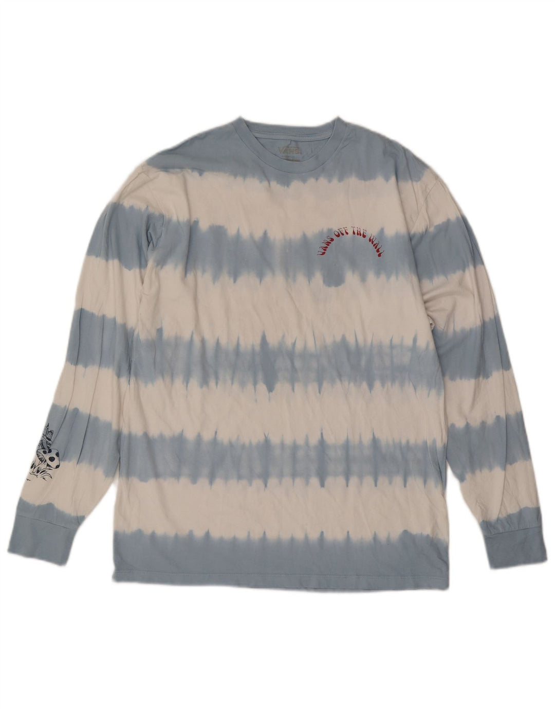 Męski graficzny top Vans z długim rękawem, w kolorze średniego błękitu, wykonany z bawełny