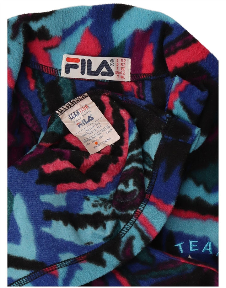 FILA Męski sweter polarowy IT 52 w abstrakcyjny wzór, duży, wielokolorowy