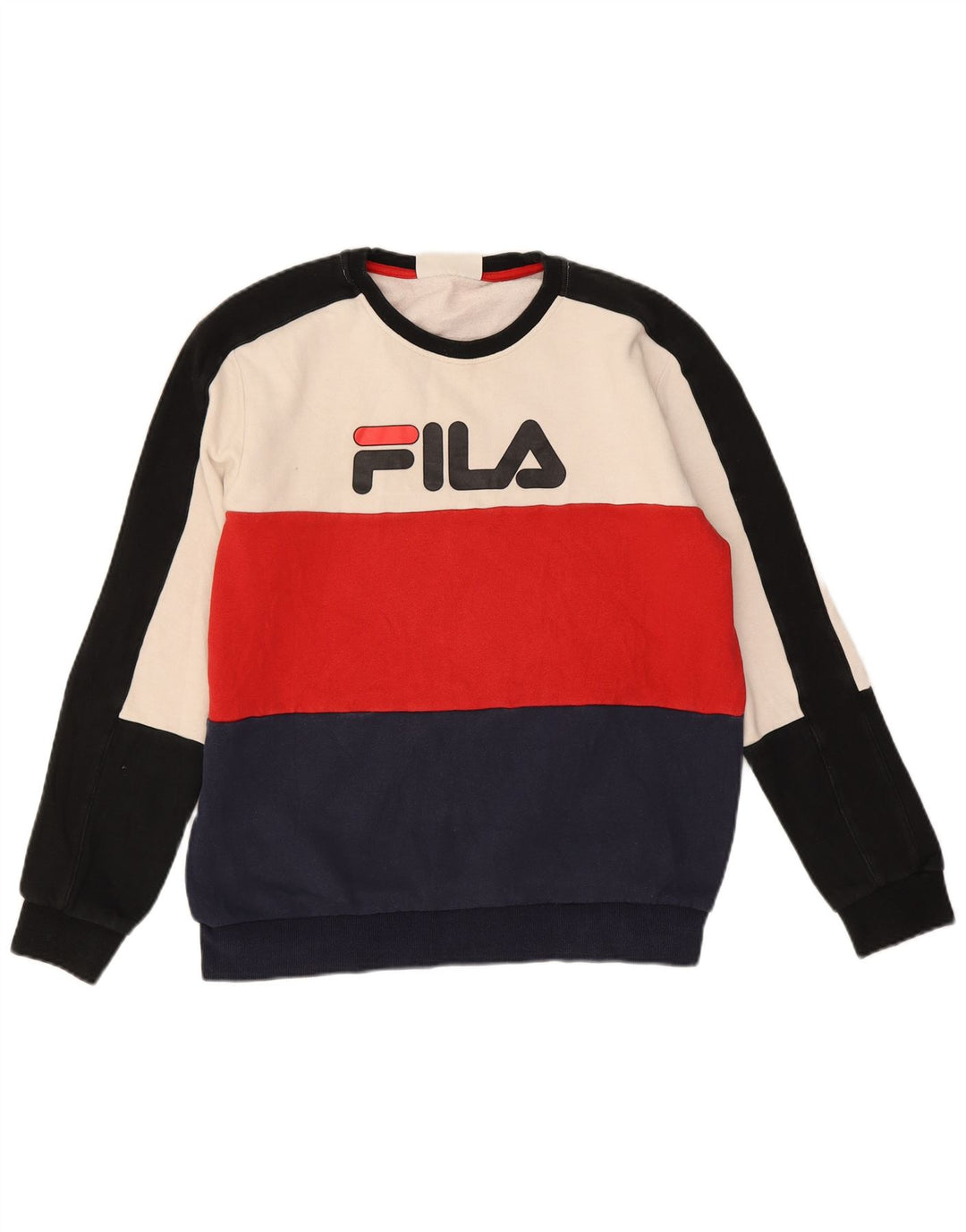 Męska bluza z grafiką Fila, mała, wielobarwna, bawełniana z blokami kolorów