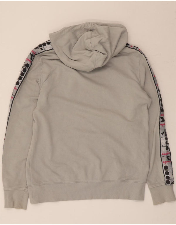Męski sweter z kapturem Diadora, duży, szary, bawełniany