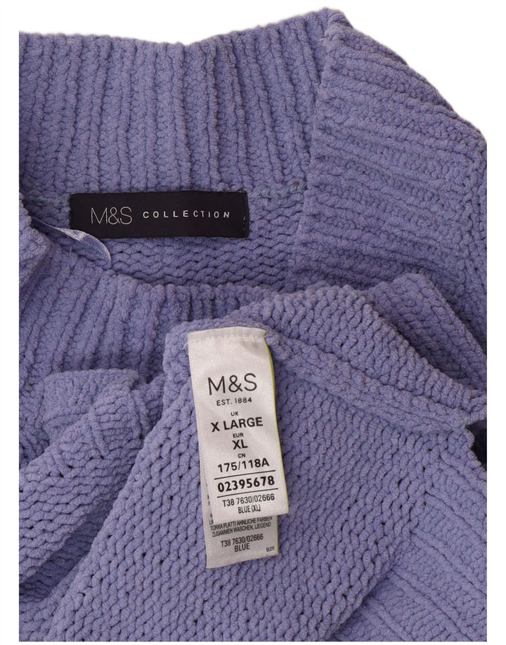 Marks & Spencer Damski sweter oversize z golfem, UK 18 XL, fioletowy