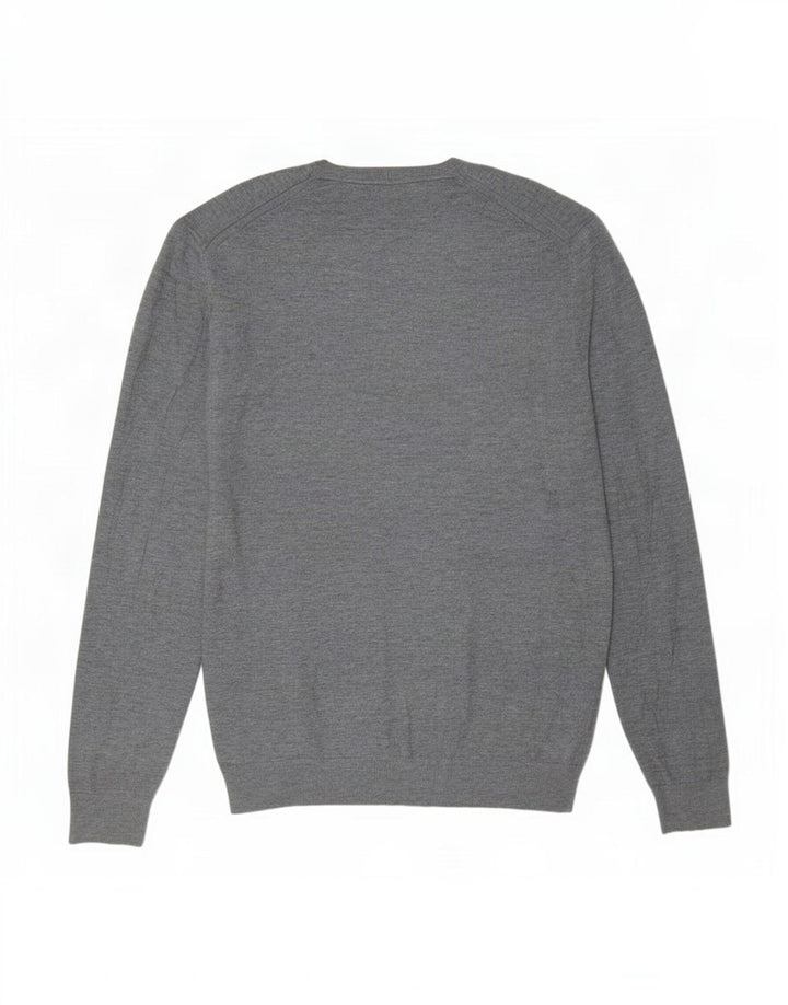 Męski sweter z okrągłym dekoltem Zara, duży, szary