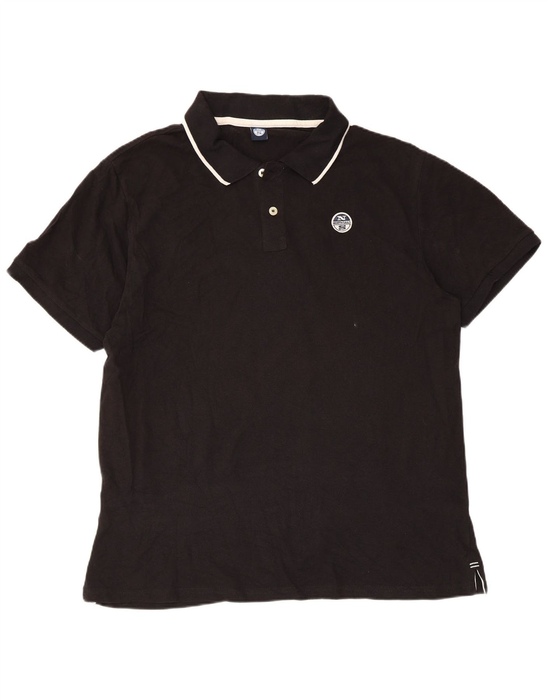 Męska koszulka polo North Sails XL, czarna, bawełniana w paski