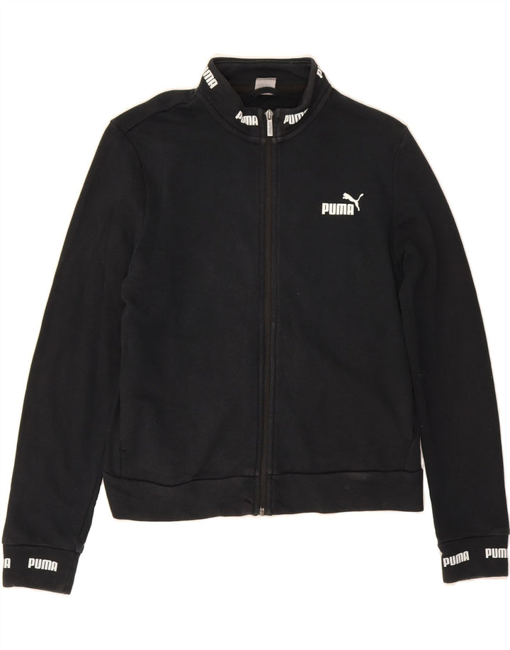 PUMA Womens Graphic Tracksuit Top Jacket UK 16 Large Black Cotton Vintage Puma and Second-Hand Puma from Messina Hembry 