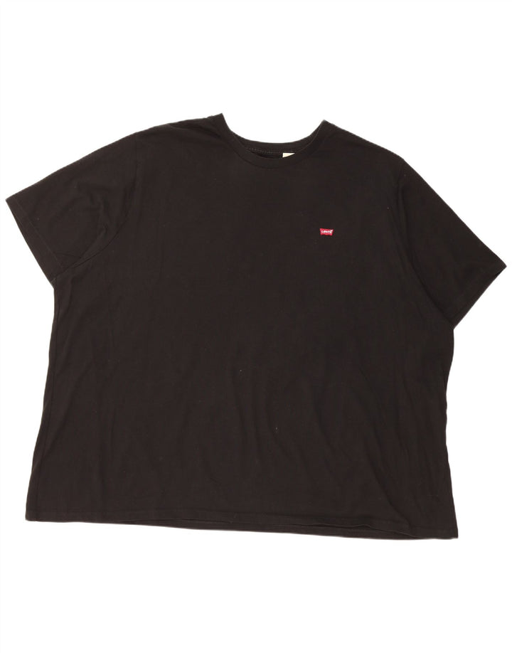 LEVI'S Męski standardowy T-shirt Top 4XL, czarna bawełna