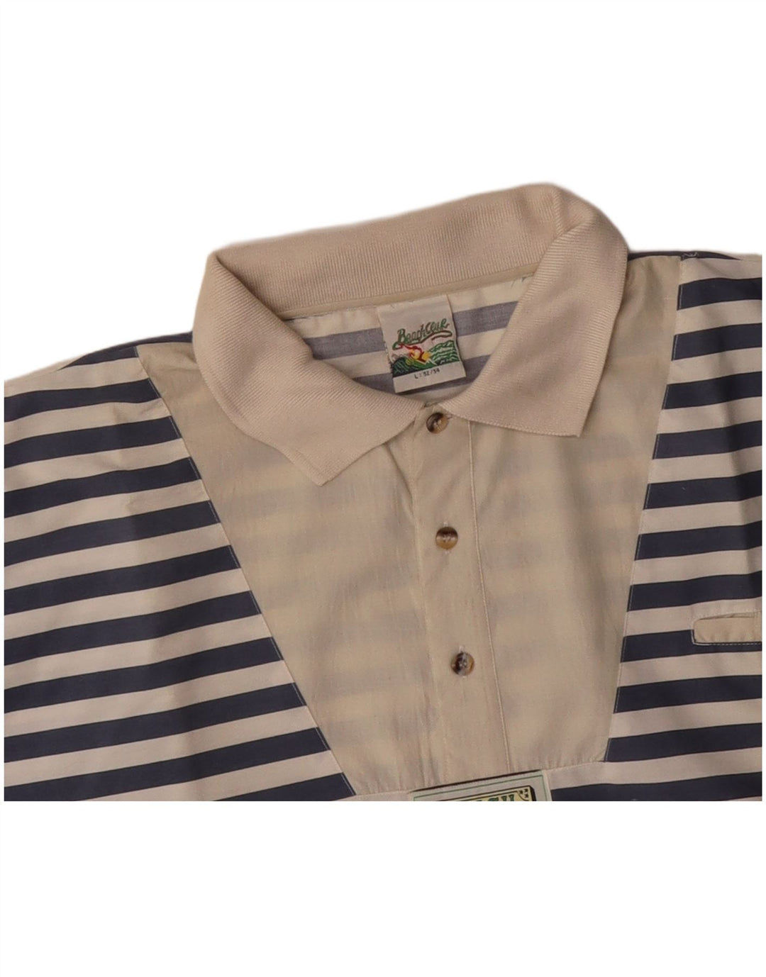 Męska koszula pulowerowa z krótkim rękawem VINTAGE IT 52/54 w duże niebieskie paski