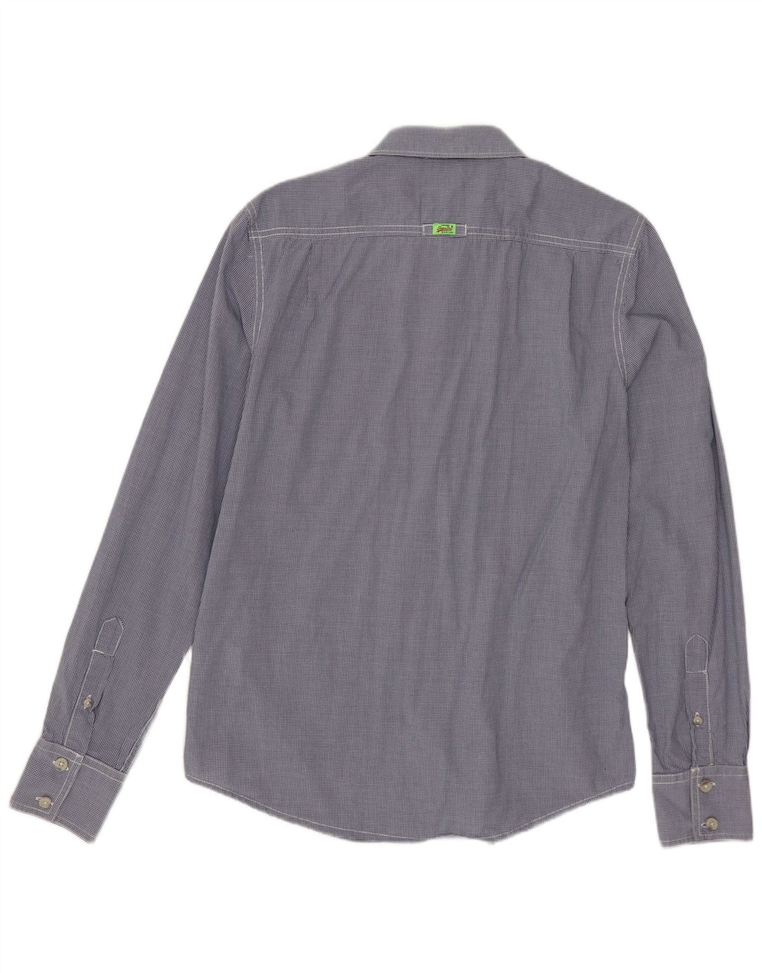 SUPERDRY Koszula męska, średnia, granatowa, bawełniana w kratkę