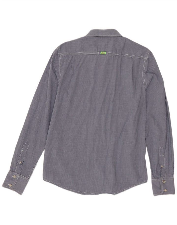SUPERDRY Koszula męska, średnia, granatowa, bawełniana w kratkę