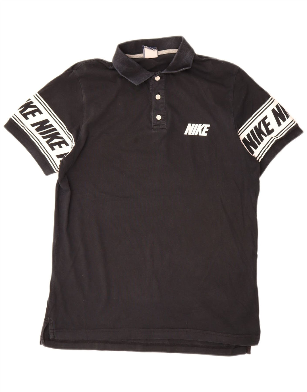 Męska koszulka polo Nike z grafiką, duża, czarna, bawełniana z blokami kolorów