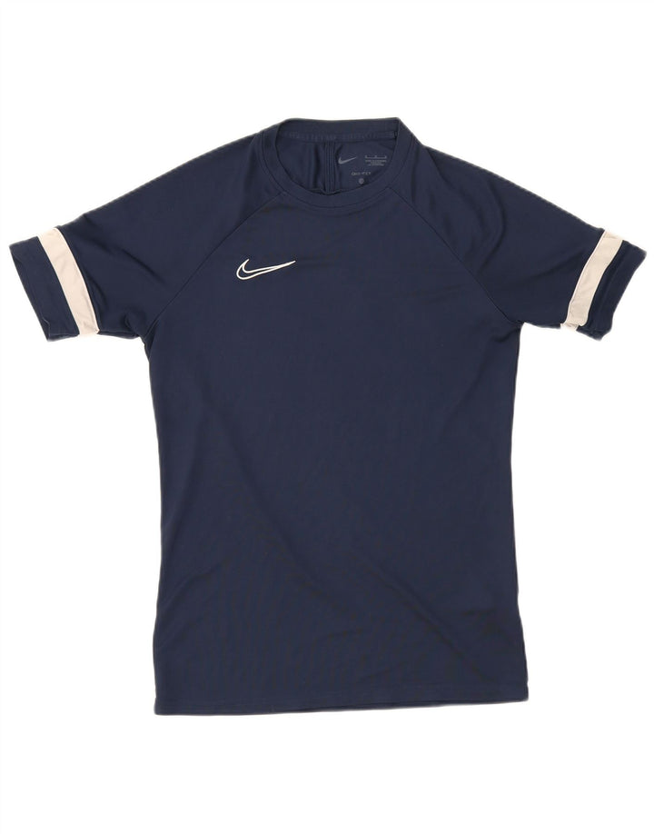Męska koszulka Nike Dri Fit Top, średni granatowy poliester z blokami kolorów