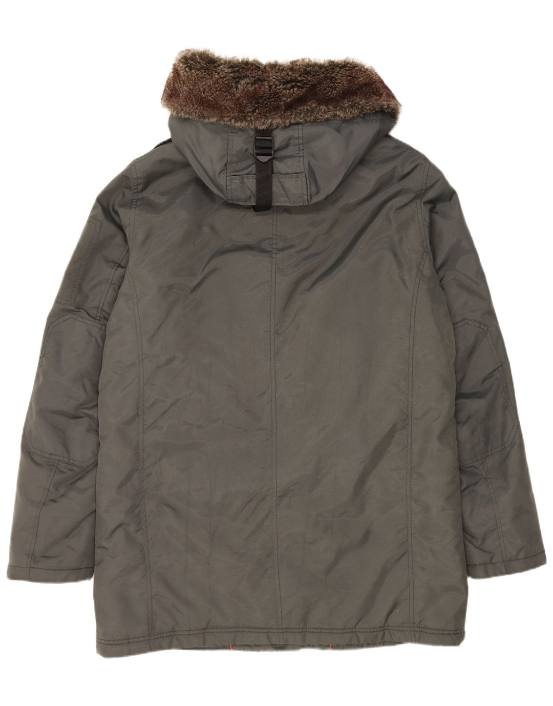 Męska kurtka parka z kapturem Refrigue UK 40, duża, szary nylon