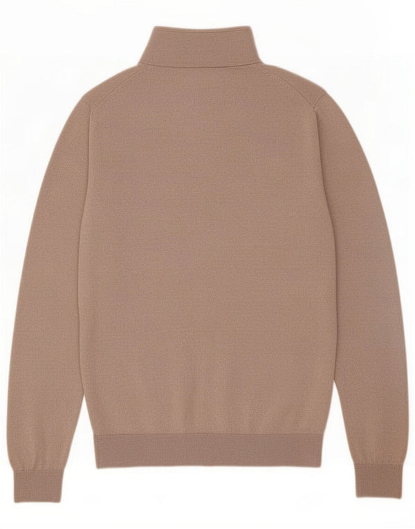 Reiss Męski sweter z zamkiem, średni beż, wełna