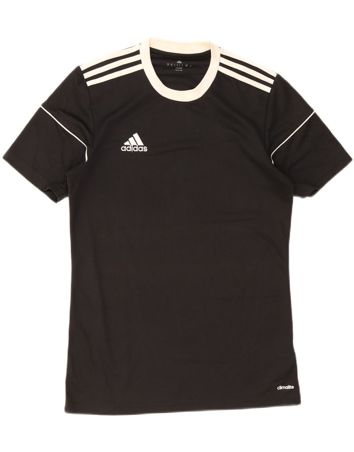 Adidas Męska koszulka Climalite Top, mała, czarna, z blokami kolorów, poliestrowa