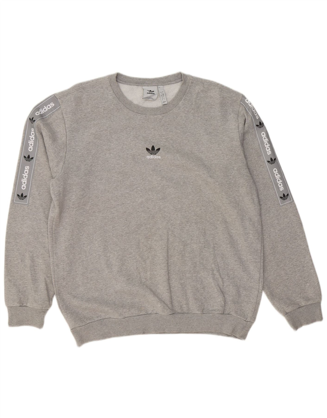 ADIDAS Mens Graphic Sweatshirt Jumper Large Grey Cotton