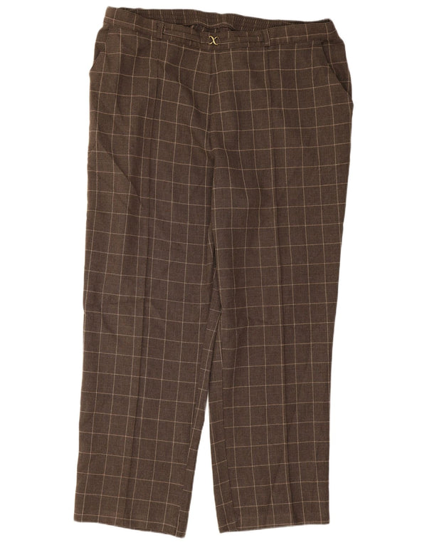 Spodnie damskie Marks & Spencer UK 16 Large W34 L26 Brązowa kratka