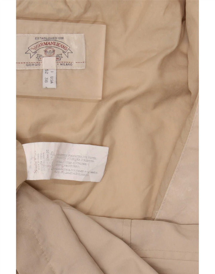 Męski płaszcz przeciwdeszczowy z kapturem Armani Jeans IT 52 XL Beżowy poliester