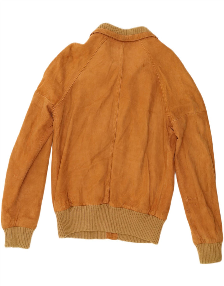 Vintage męska zamszowa kurtka bomber IT 54 2XL brązowa skóra