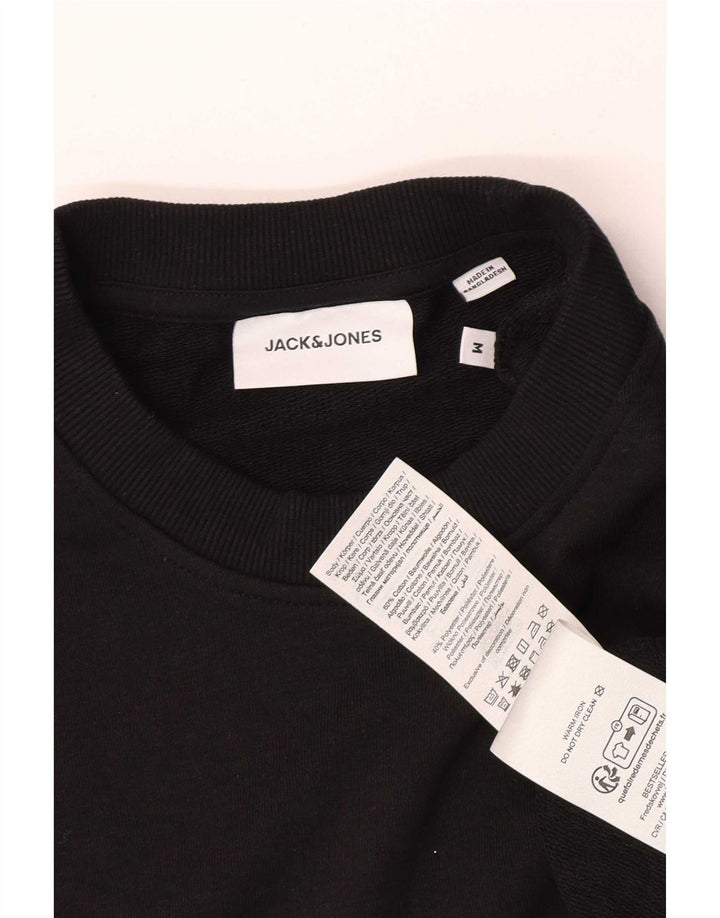 Męski sweter z grafiką Jack & Jones, średniej wielkości, czarny, bawełniany