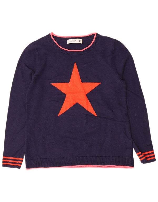 Damski sweter Pringle z dekoltem w łódkę UK 12, średni granatowy w paski